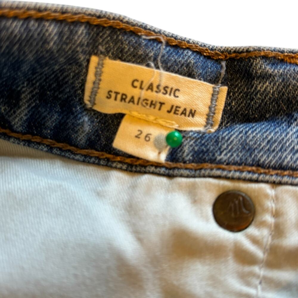 Madewell Classic Straight Jeans Women's 26 High Rise Straight Leg Med Wash Denim - Picture 5 of 12